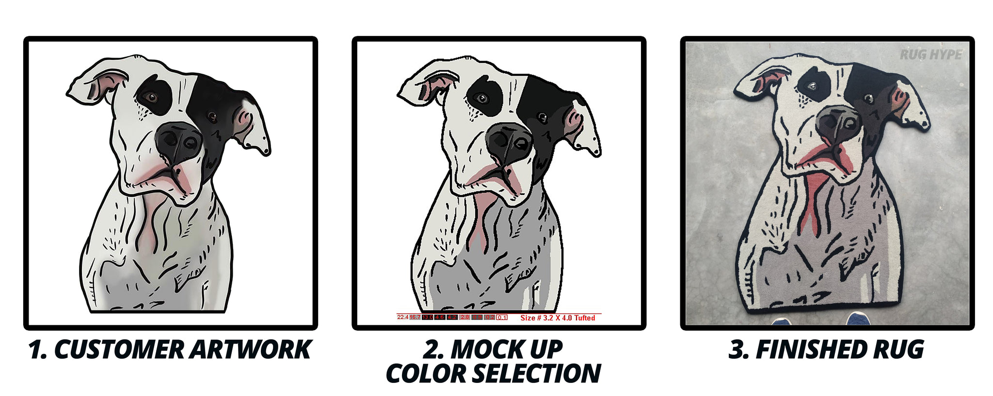 Custom Tufted Customizable Pet Paw Print Rug Any Colors 16” Diameter NEW